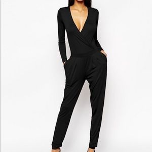 ASOS wrap front back cutout pleated pockets
